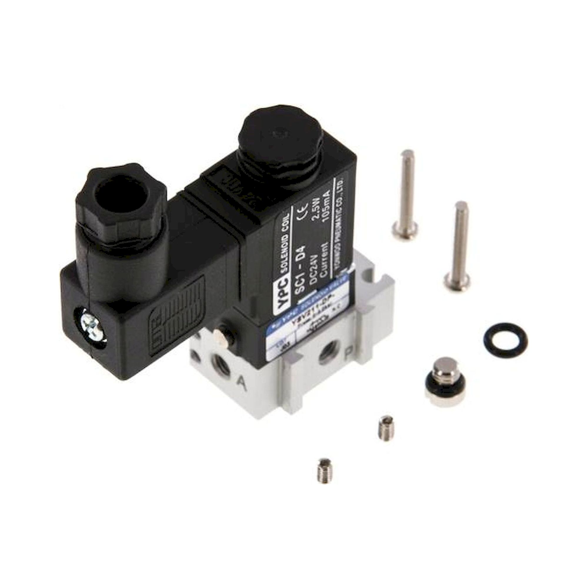 YPC YSV211 DPSC-D4. 3/2-Wege Magnetventil, M 5, Federrückstellung (NC), 24 V DC