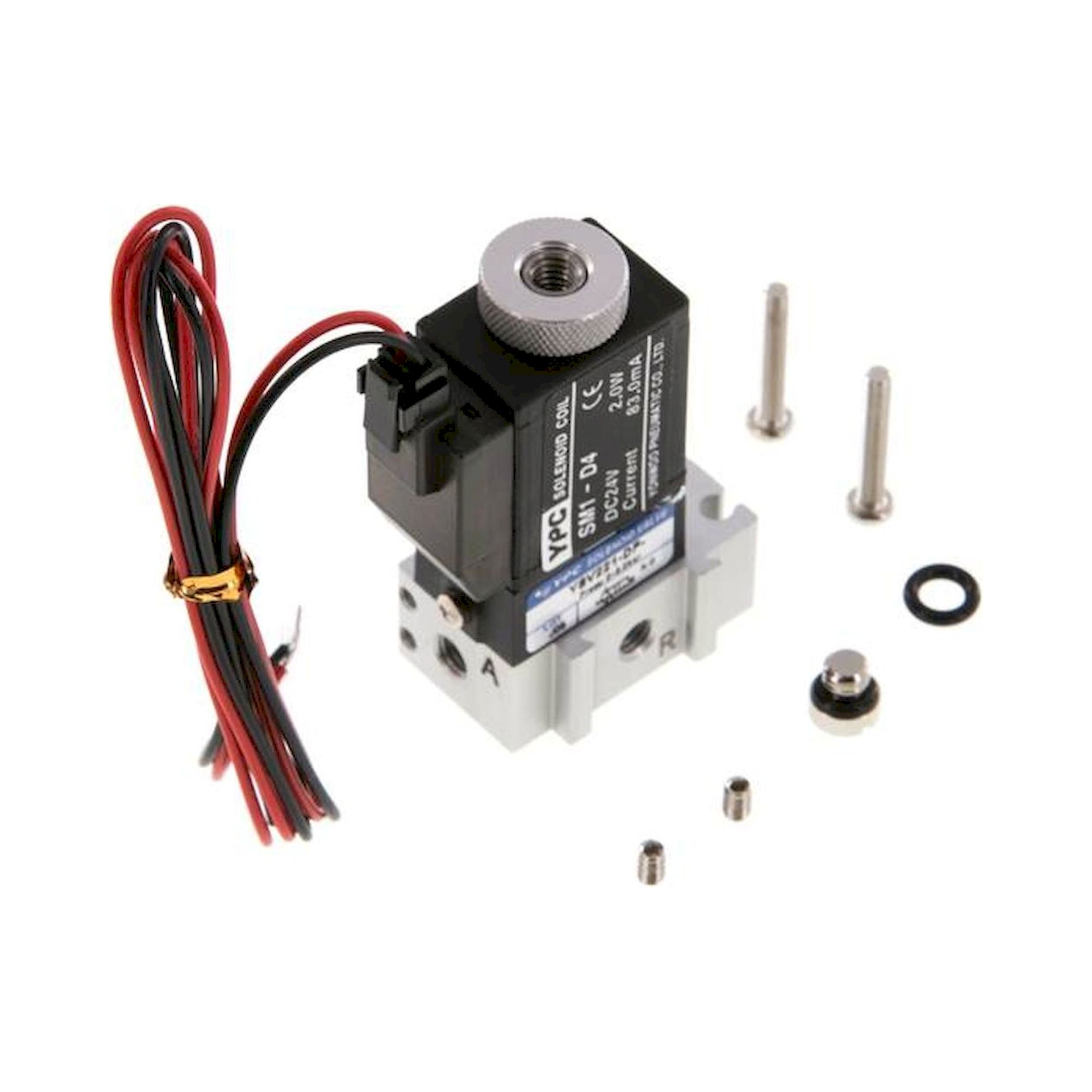 YPC YSV221-DPSM-D4. 3/2-Wege Magnetventil, M 5, Federrückstellung (NO), 24 V DC