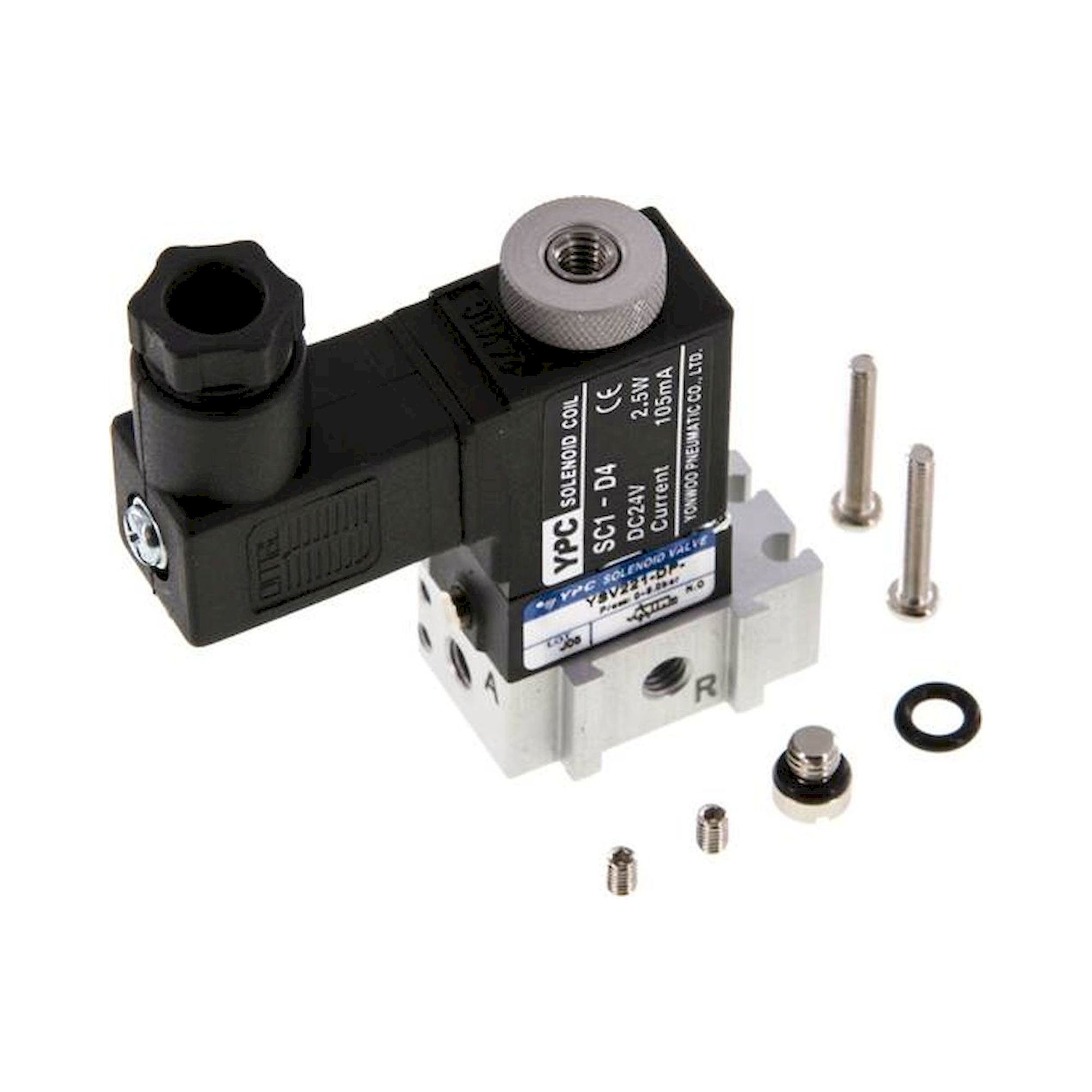 YPC YSV221 DPSC-D4. 3/2-Wege Magnetventil, M 5, Federrückstellung (NO), 24 V DC