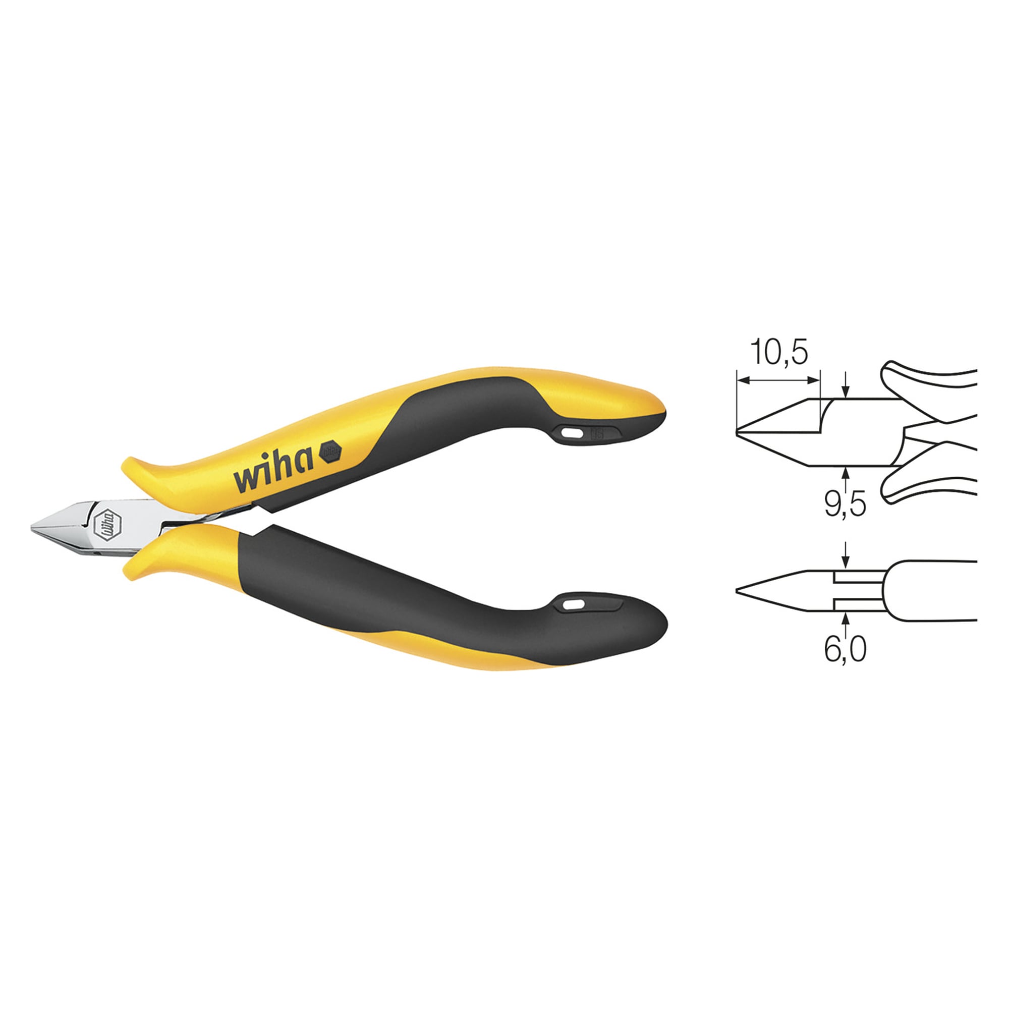 Seitenschneider Professional ESD 115 mm, schmaler Kopf mit Wate - Wiha 26808