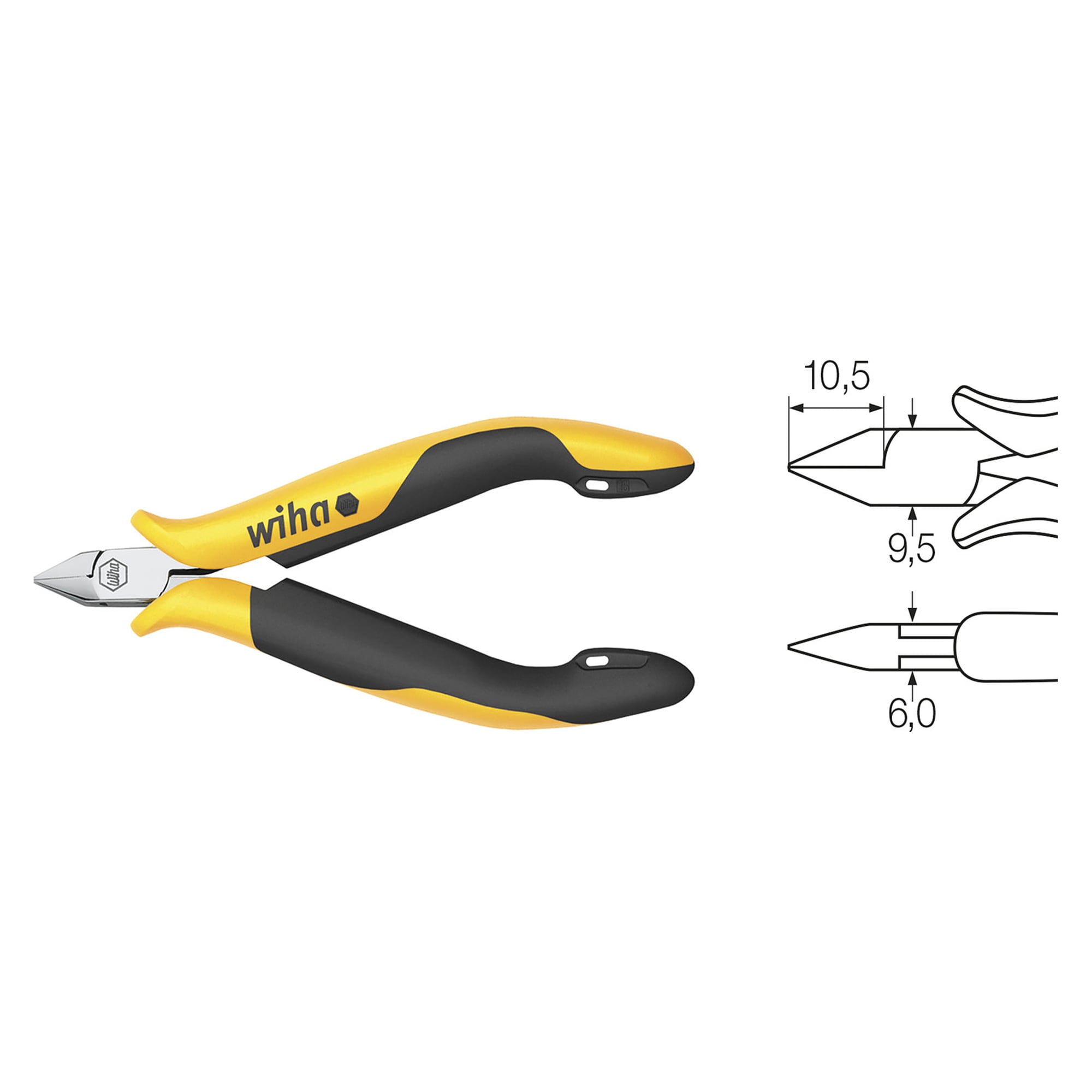Seitenschneider Professional ESD schmaler Kopf ohne Wate 115 mm - Wiha 33521