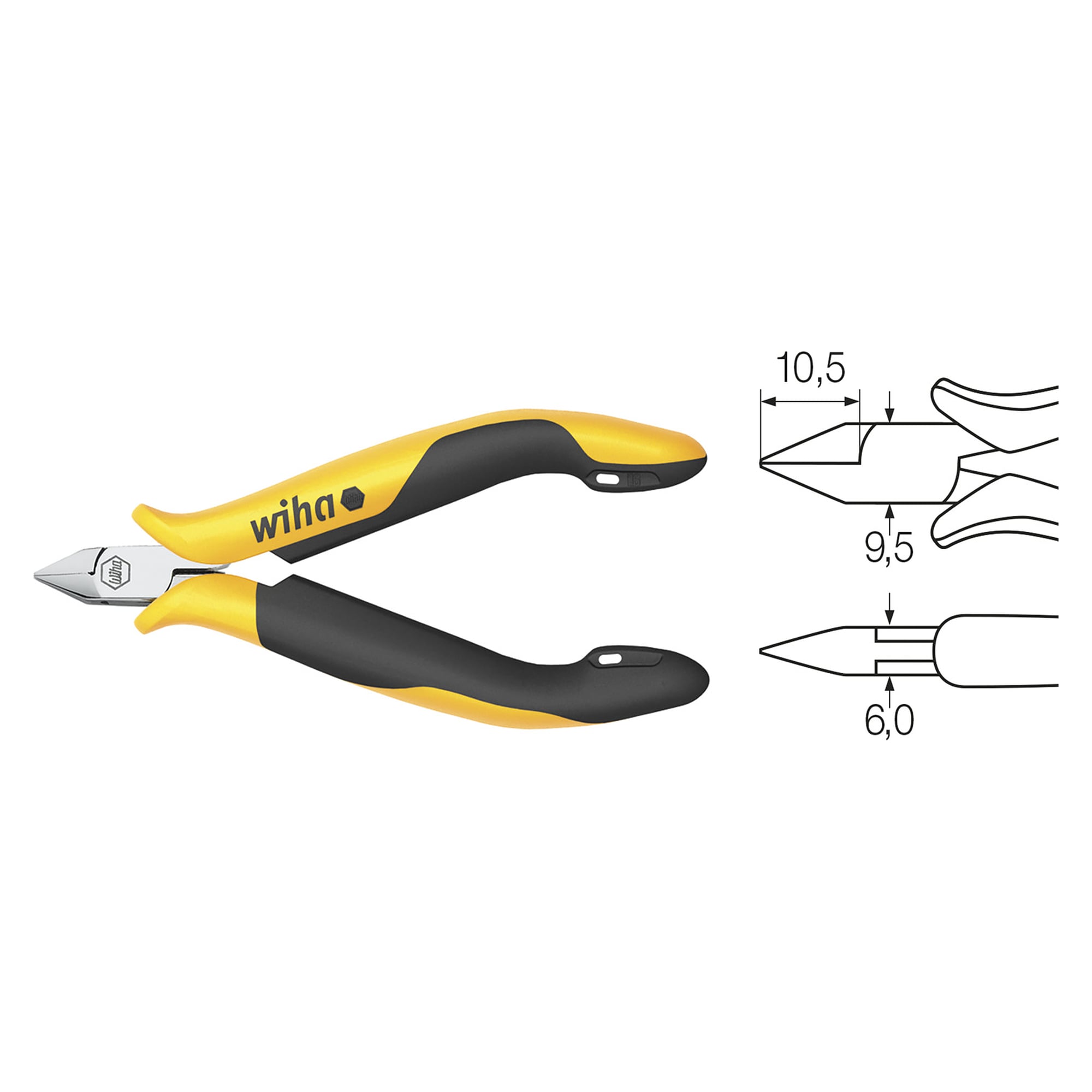 Seitenschneider Professional ESD 115 mm, schmaler Kopf mit kleiner Wate - Wiha 26814