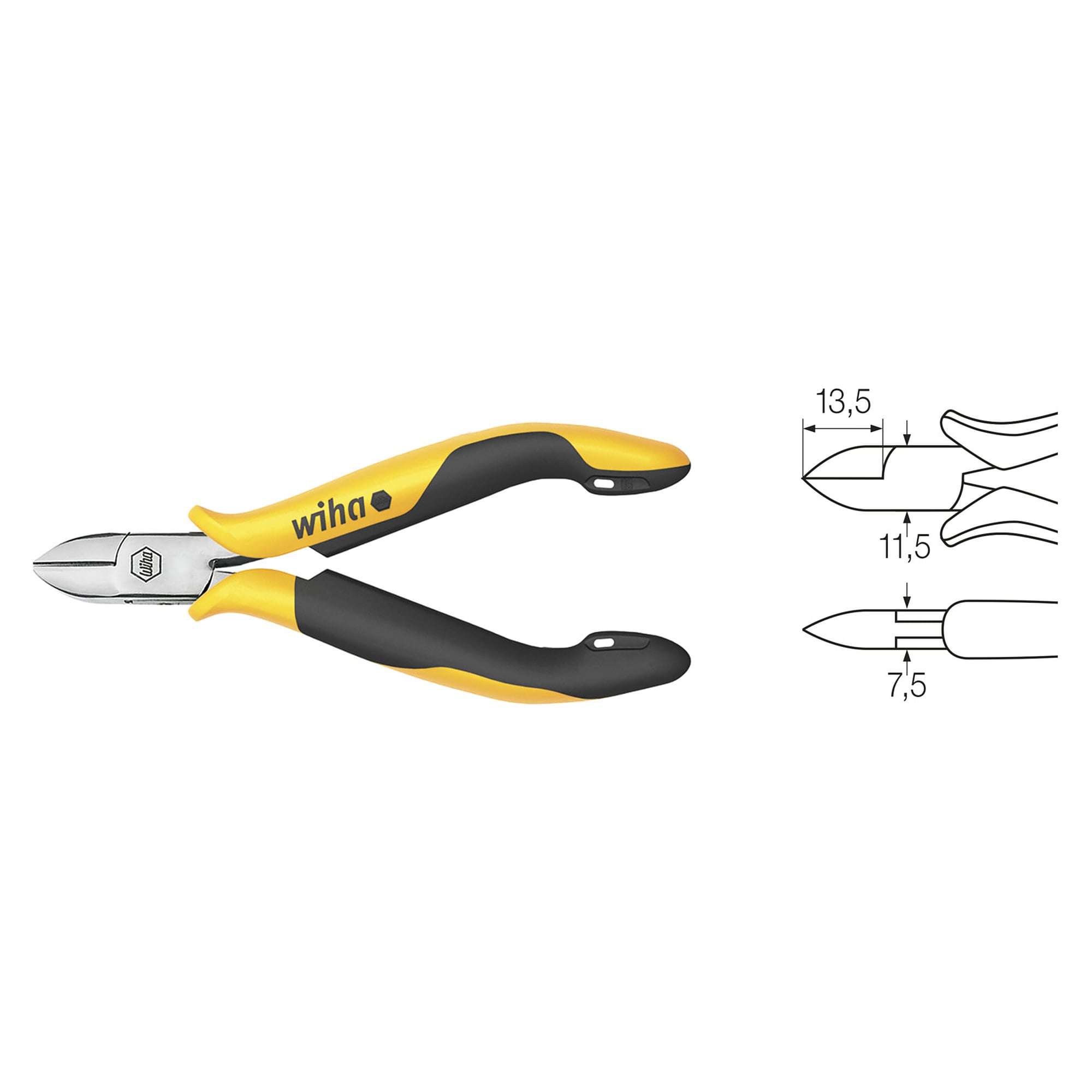 Seitenschneider Professional ESD 115 mm, breiter halbrunder Kopf mit Wate - Wiha 26831
