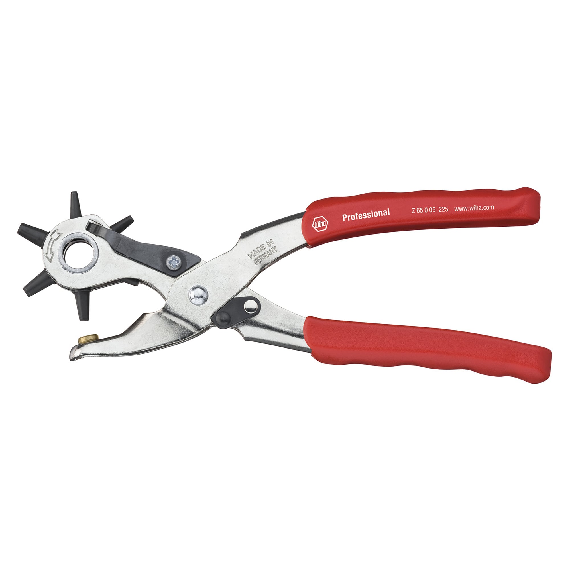 Revolverlochzange Professional 225 mm, 6 Lochpfeifen 2-4,5 mm - Wiha 28402
