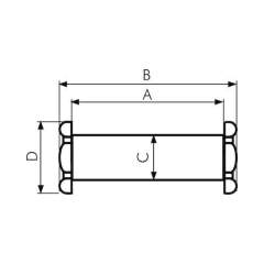 FFR 32 ES. Bolzen für Schwenkbefestigung, Edelstahl ZDM 32..ES