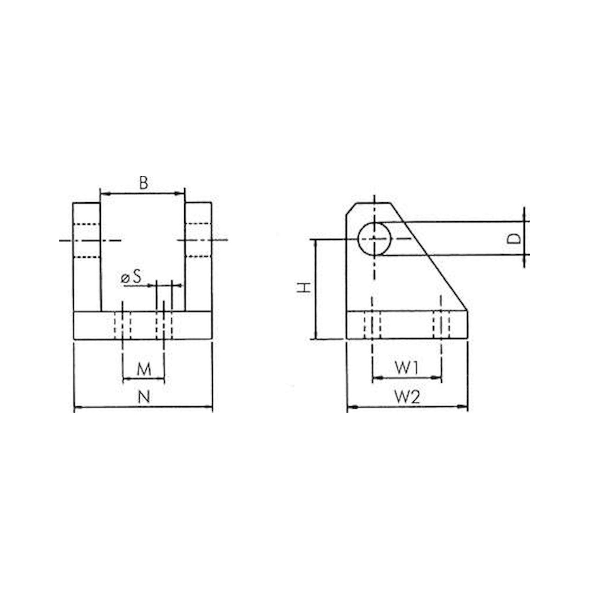 TDR 50 ES. 90° swivel fixation, fork for clean profile 50 mm