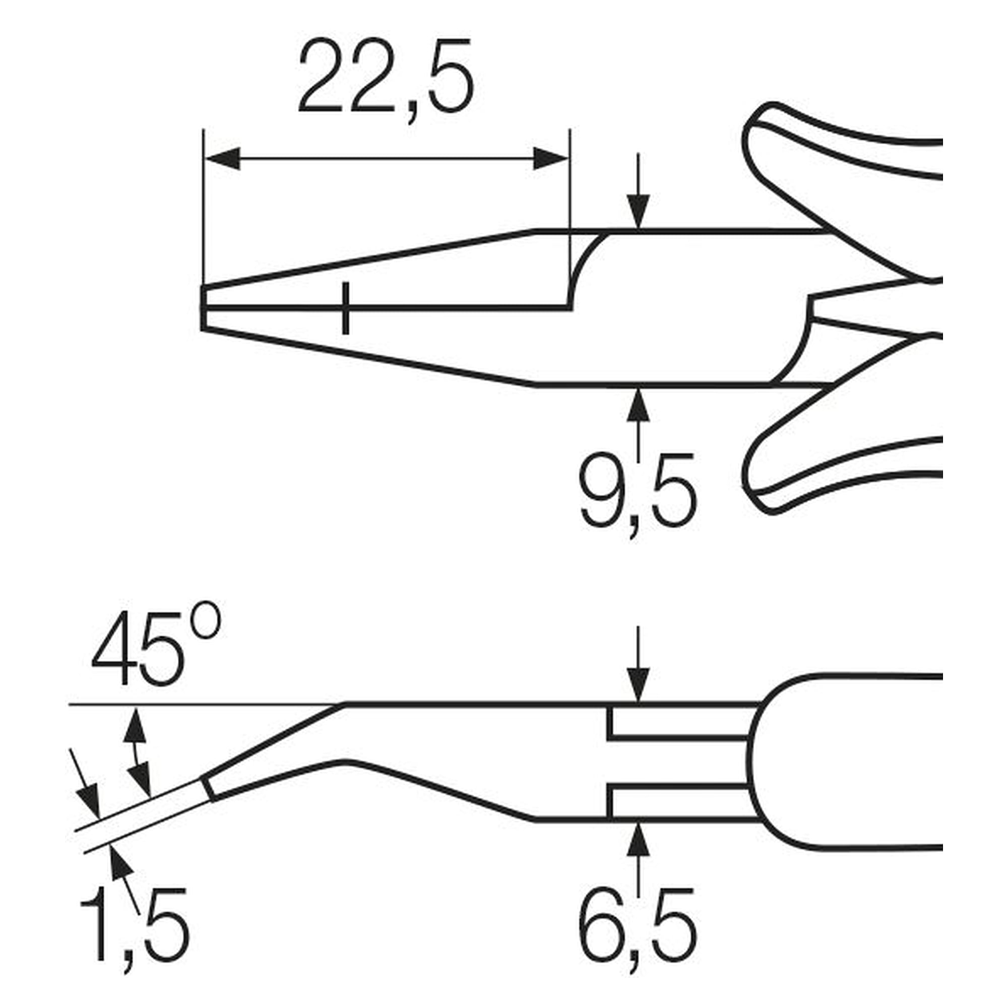 Flachrundzange Professional ESD 120 mm gebogen ca. 45 Grad - Wiha 26802