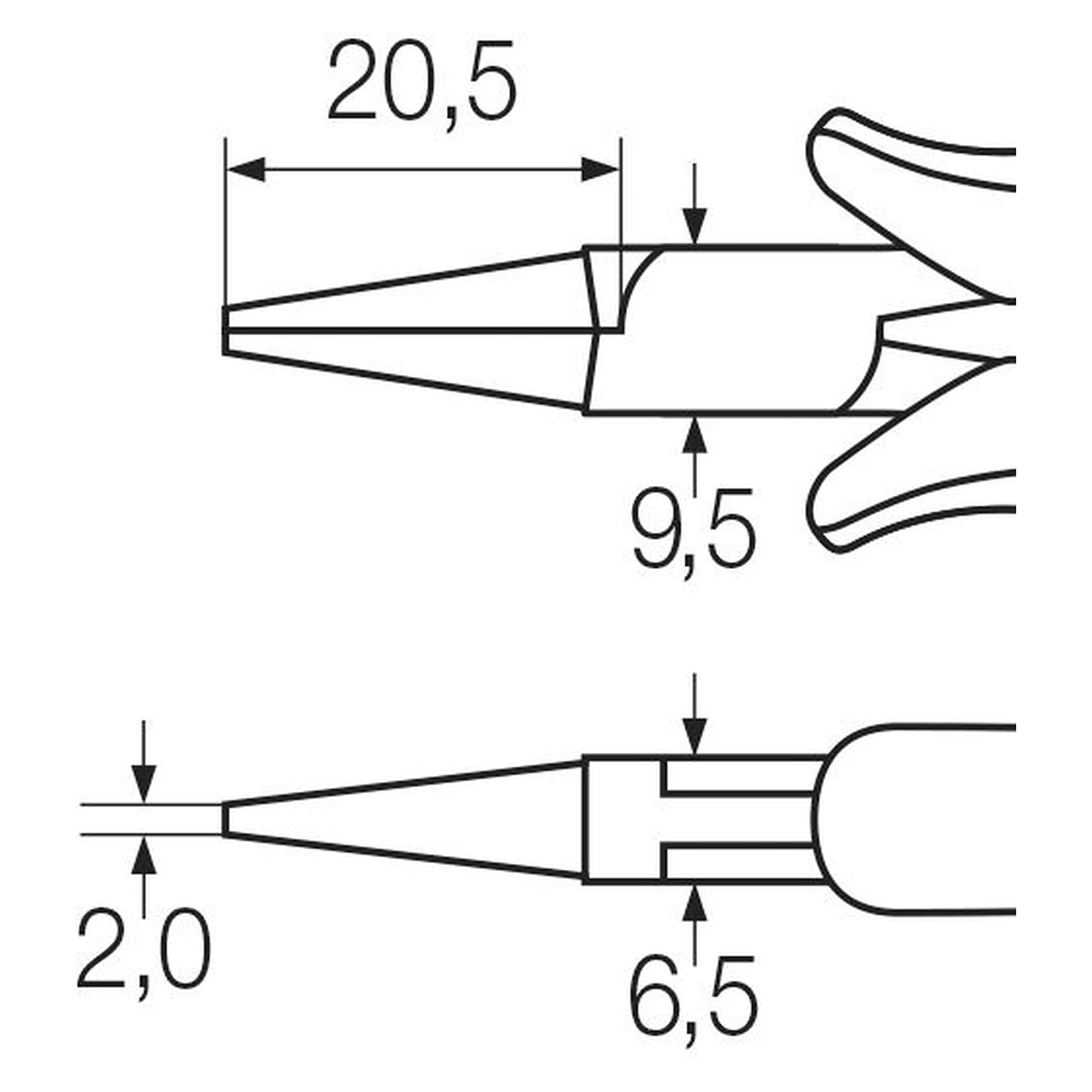 Pince ronde Professional ESD 120 mm machoires rondes courtes - Wiha 26804
