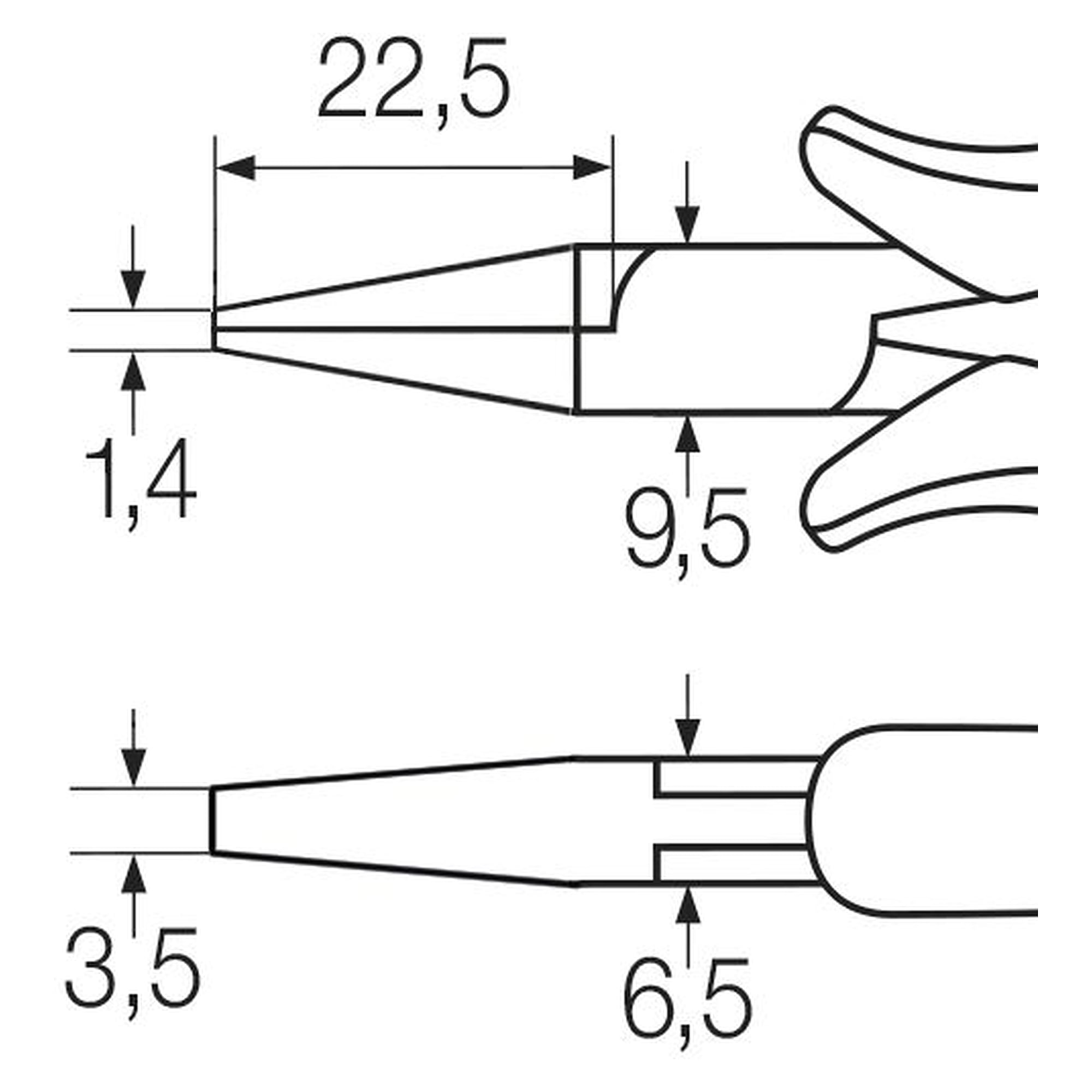 Professional ESD Flat-Nose Pliers 120 mm Short Flat Jaws - Wiha 26806