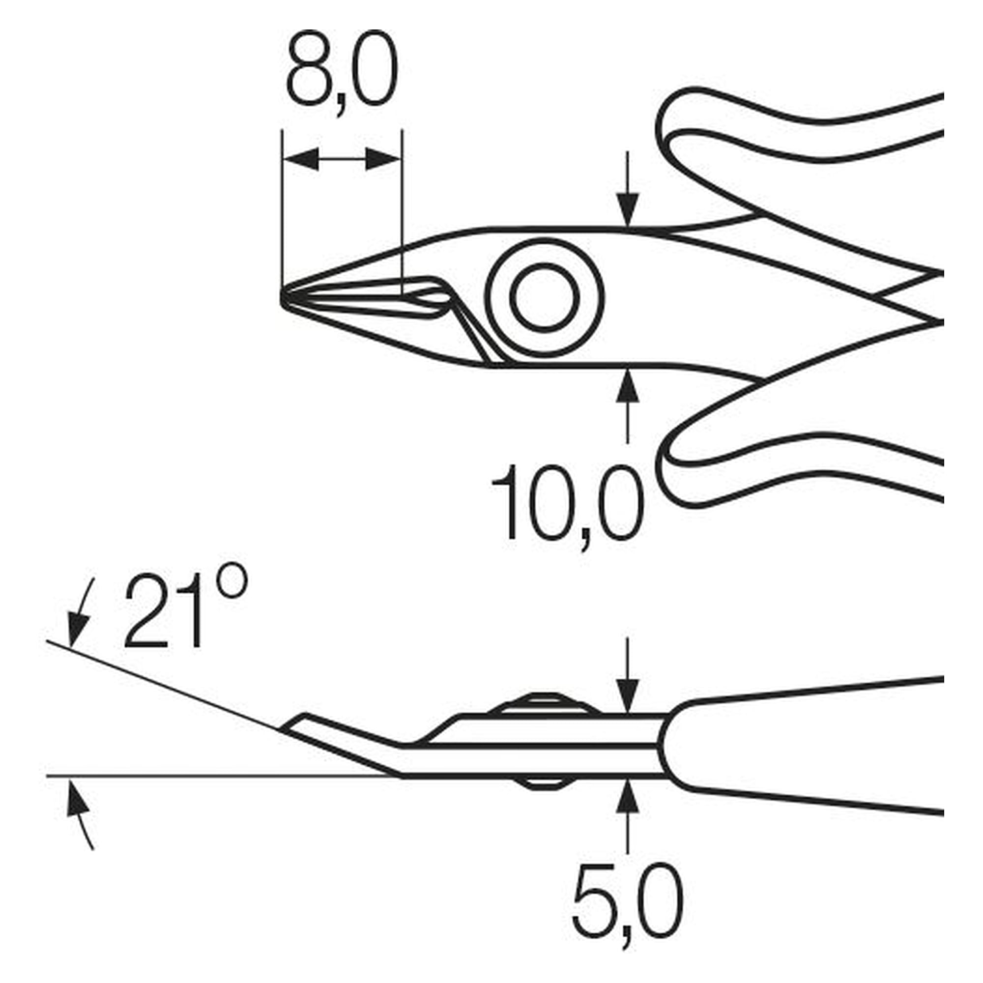 Electronic Diagonal Cutters 130 mm, Narrow Head with Wire Trapping Spring - Wiha 26813