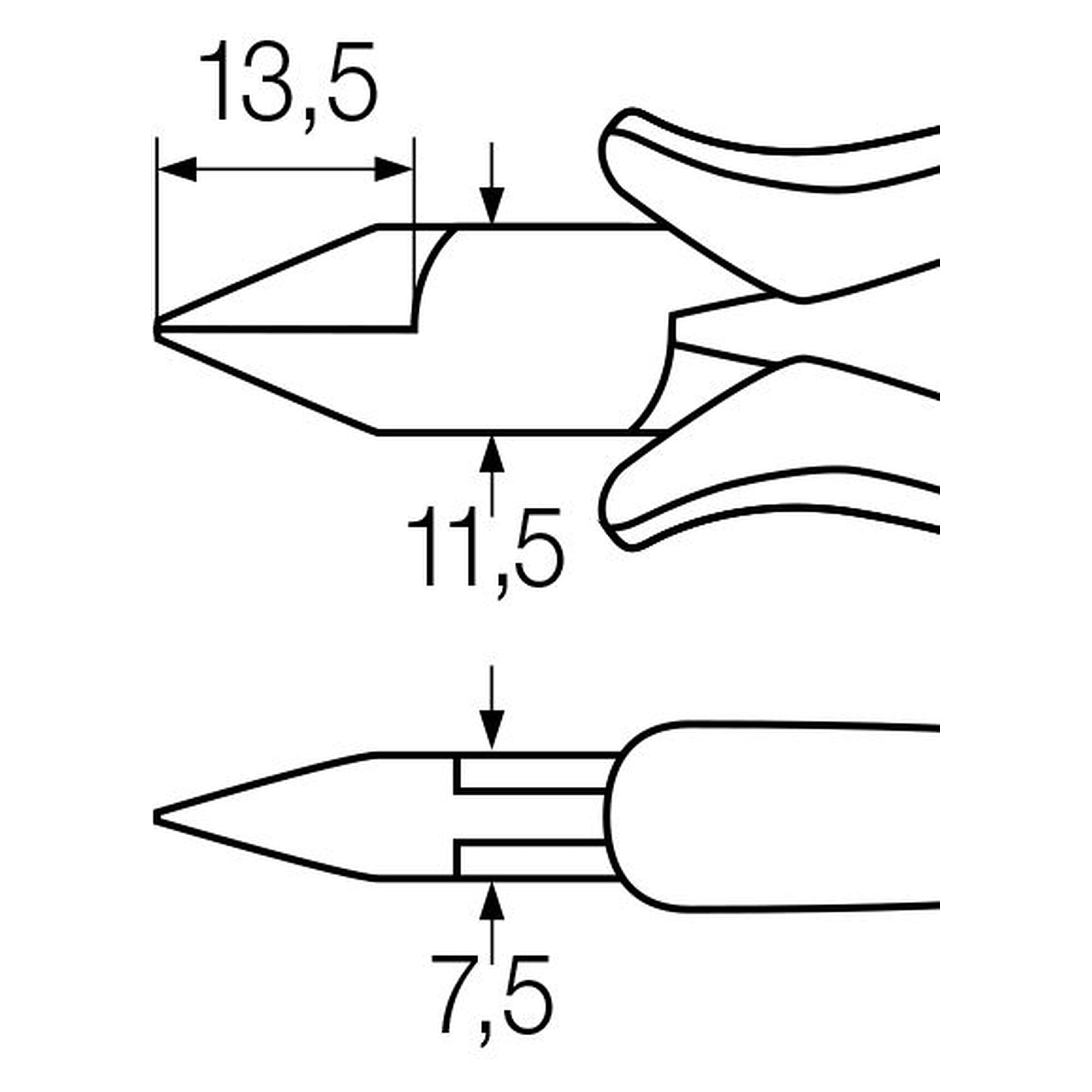Professional ESD Diagonal Cutters 115 mm, Wide Head with Bevelled Edge - Wiha 26816