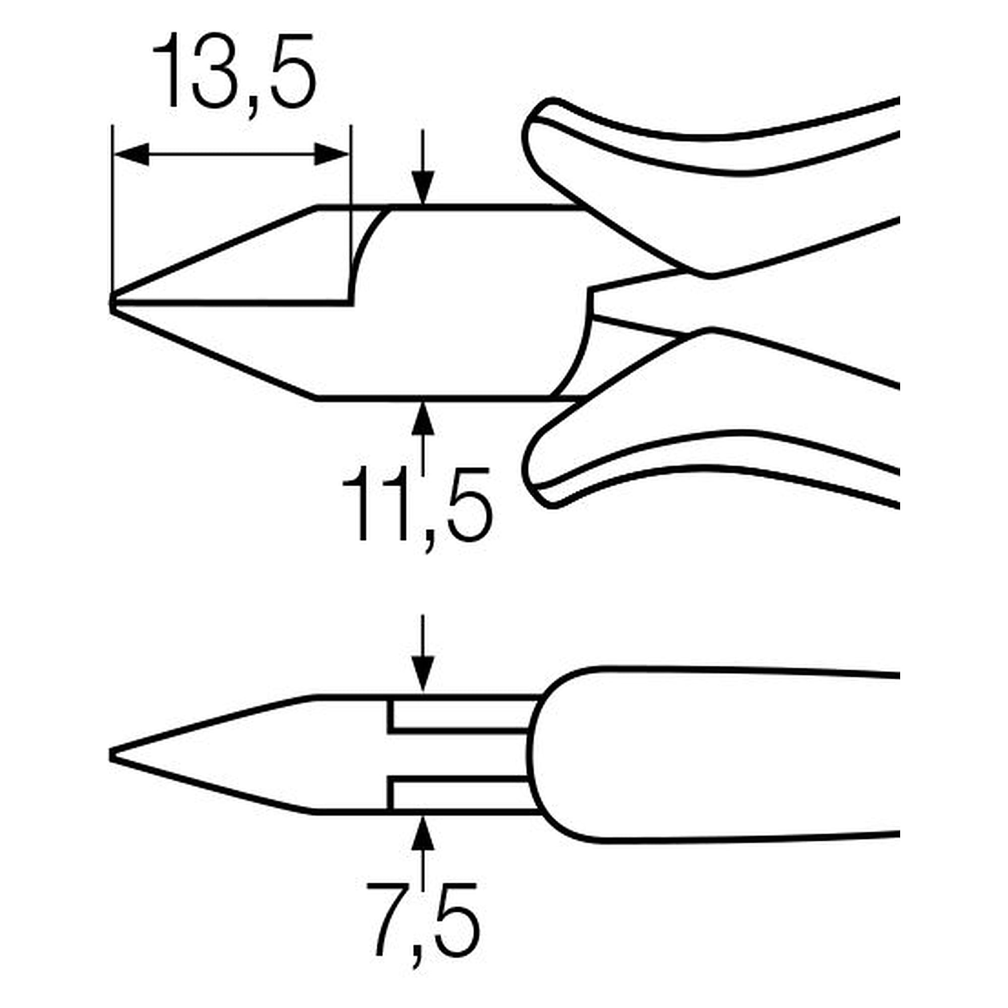 Professional ESD Diagonal Cutters 115 mm, Wide Head without Bevelled Edge - Wiha 26821