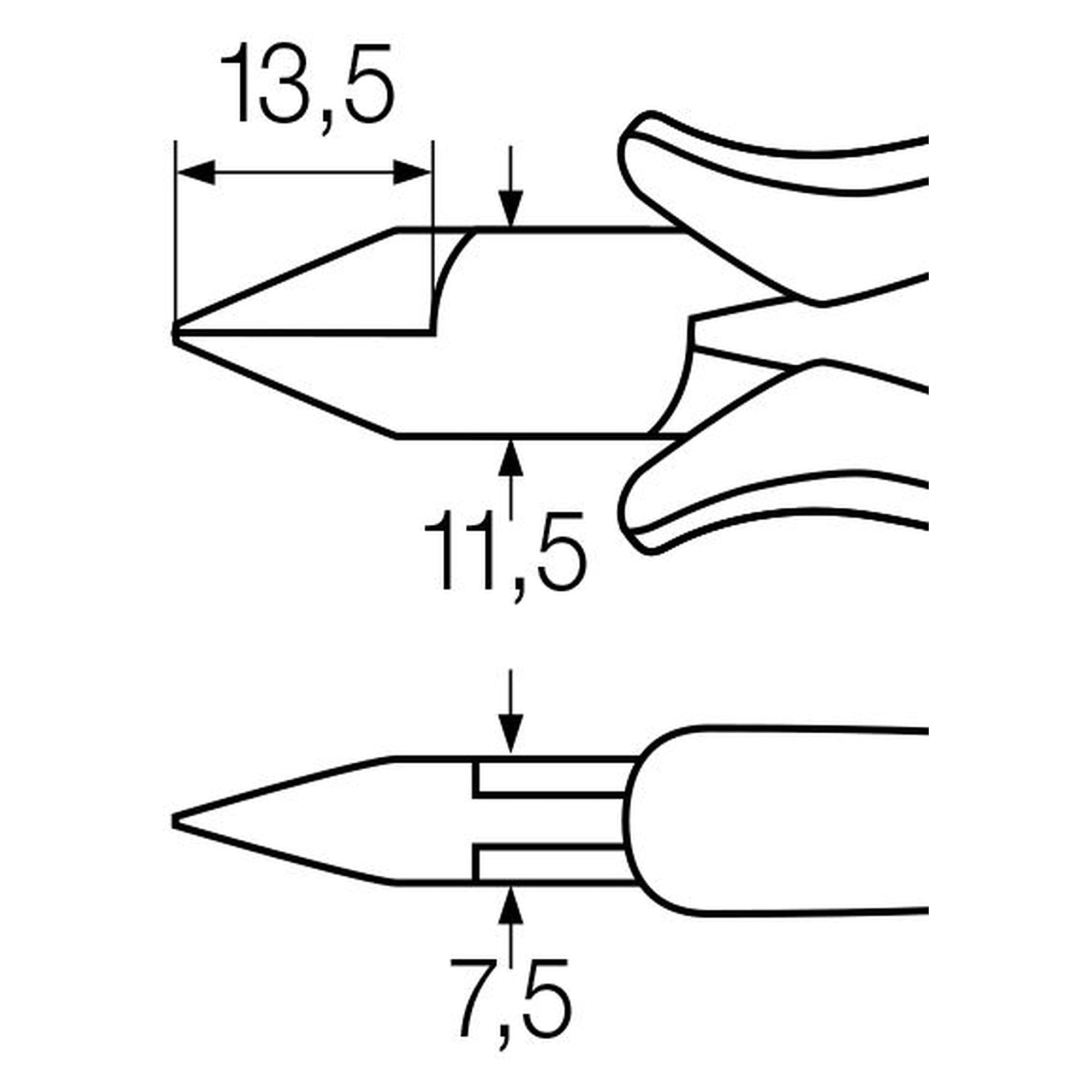 Seitenschneider Professional ESD 115 mm, breiter halbrunder Kopf mit Wate - Wiha 26831
