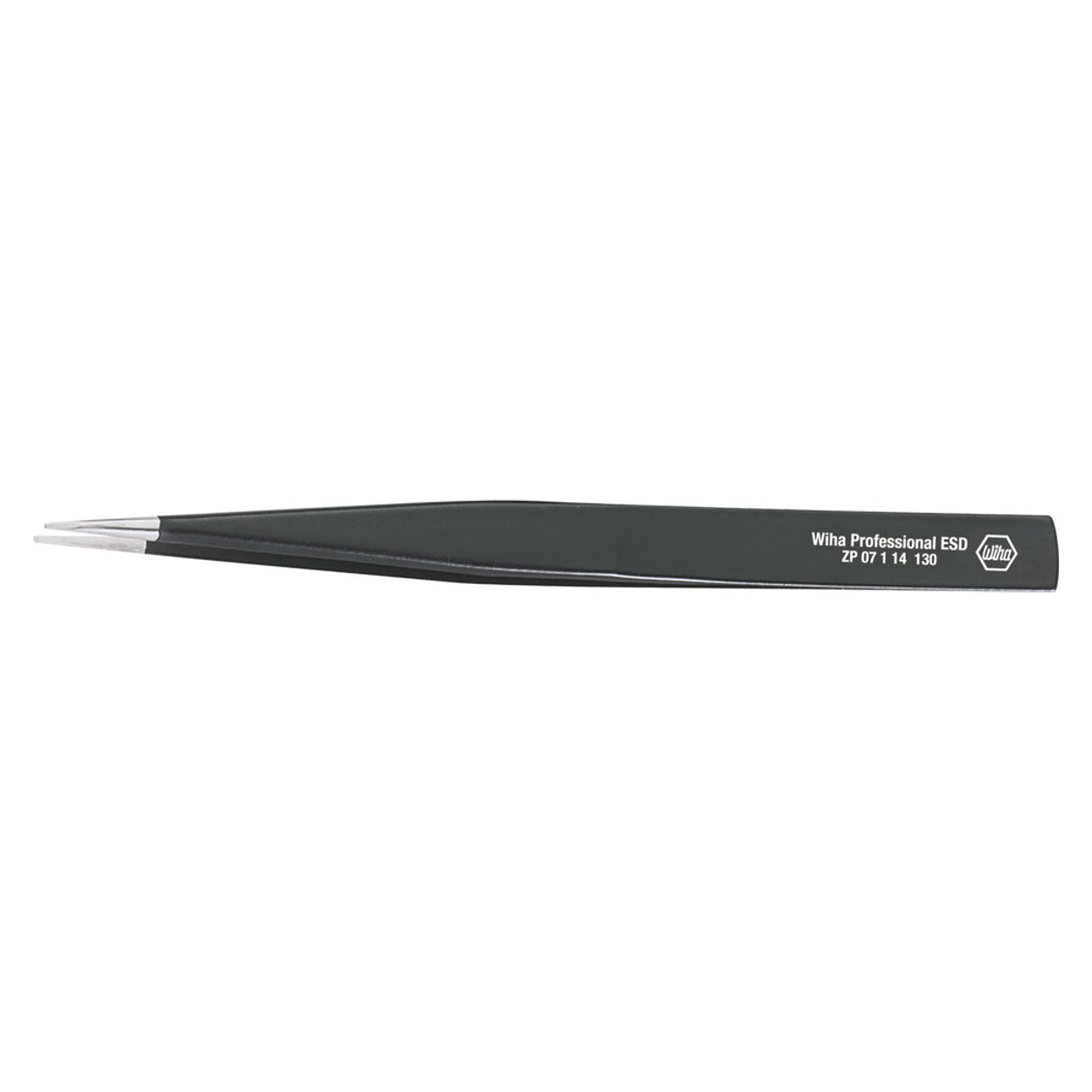 Precision Tweezers Professional ESD Type PSF, Straight Tip 1 mm Wide, 130 mm - Wiha 32325