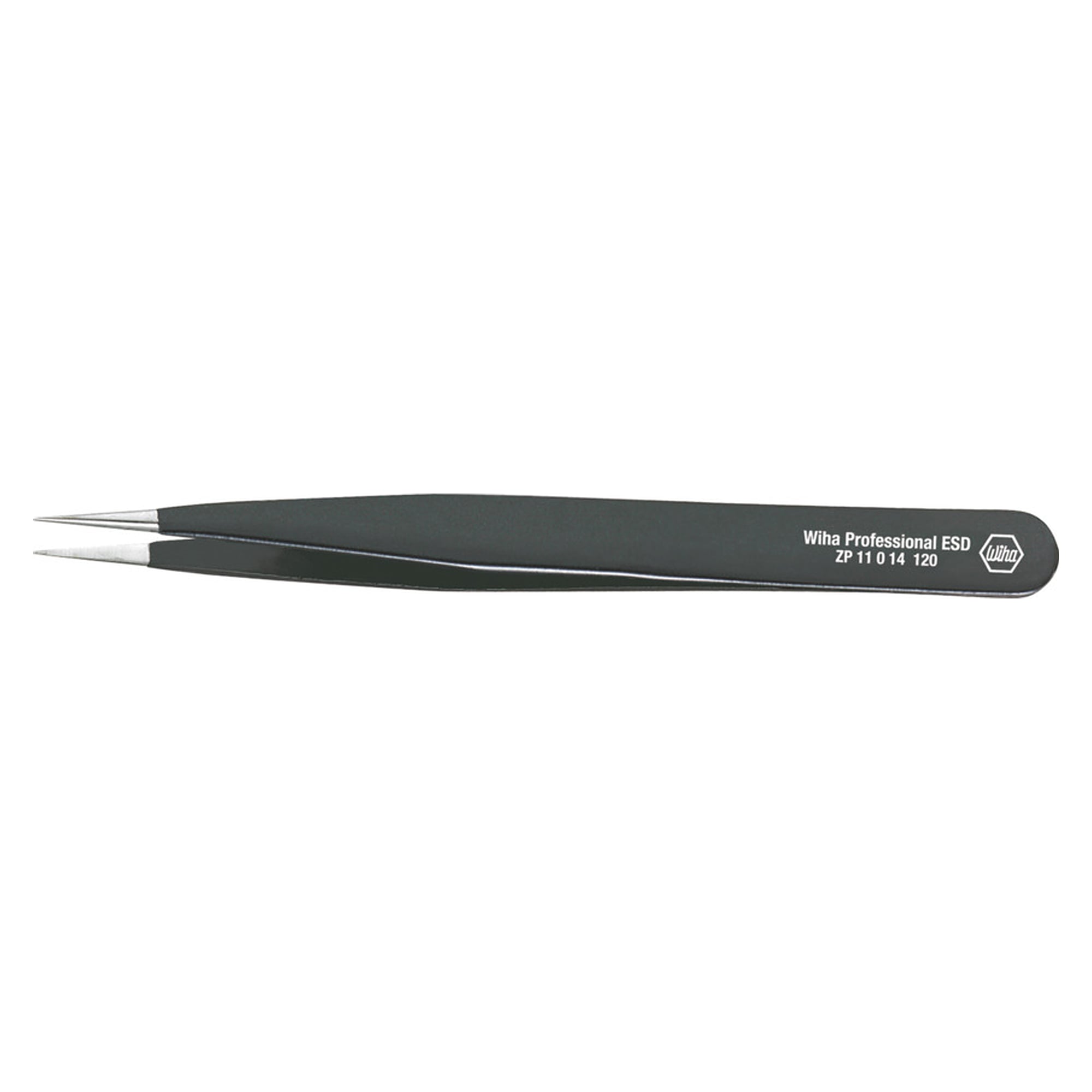 Pincette de précision Professional ESD Type 00, pointe mi-fine stable, 120 mm - Wiha 32327