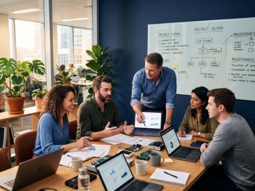 Das Team bei der Arbeit